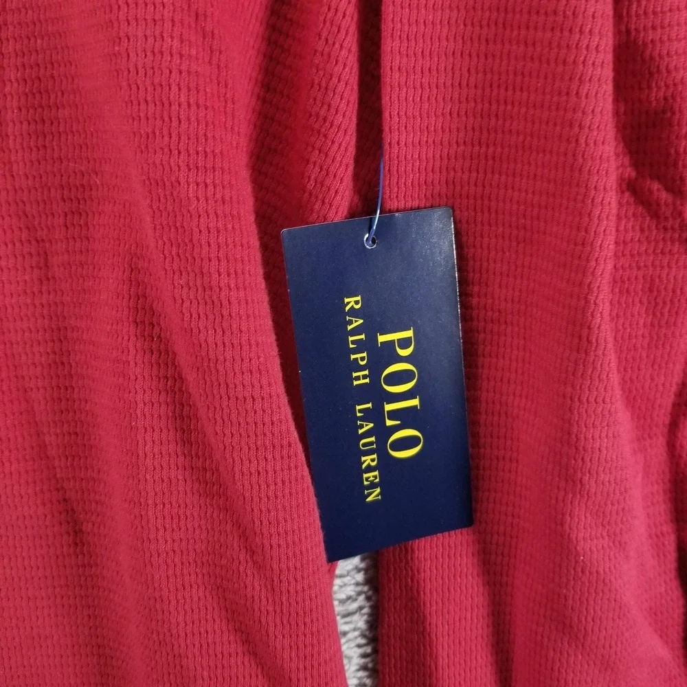 Polo Ralph Lauren Pajama Top Mens XL Red Thermal Sleepwear Crew Neck Long Sleeve